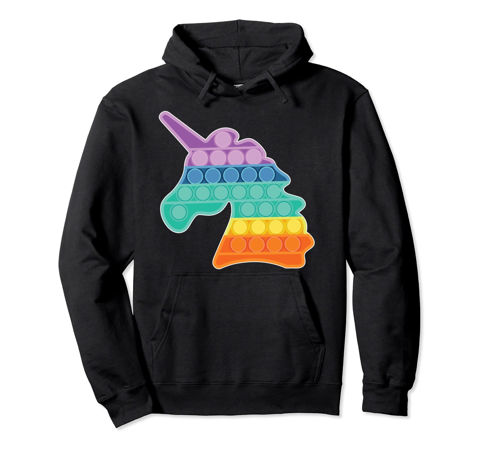 Pop Push Fidget Sensory Toy Unicorn Hoodie - Custom Art Print Unisex - T-Shirt, Sweatshirt, Hoodie