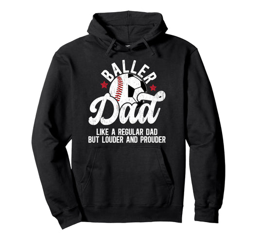 Baller Dad Definition Soccer Hoodie - Aesthetic Graphic for Adults - T-Shirt, Sweatshirt, Hoodie