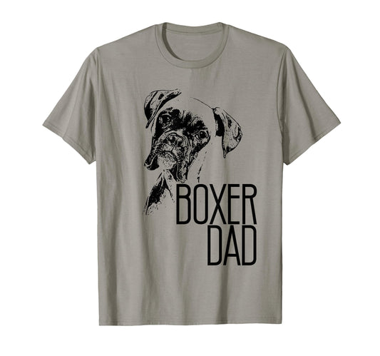 Boxer Dad Dog Face Dog Lovers Boxer T-Shirt - Novelty Apparel for Adults - T-Shirt, Sweatshirt, Hoodie