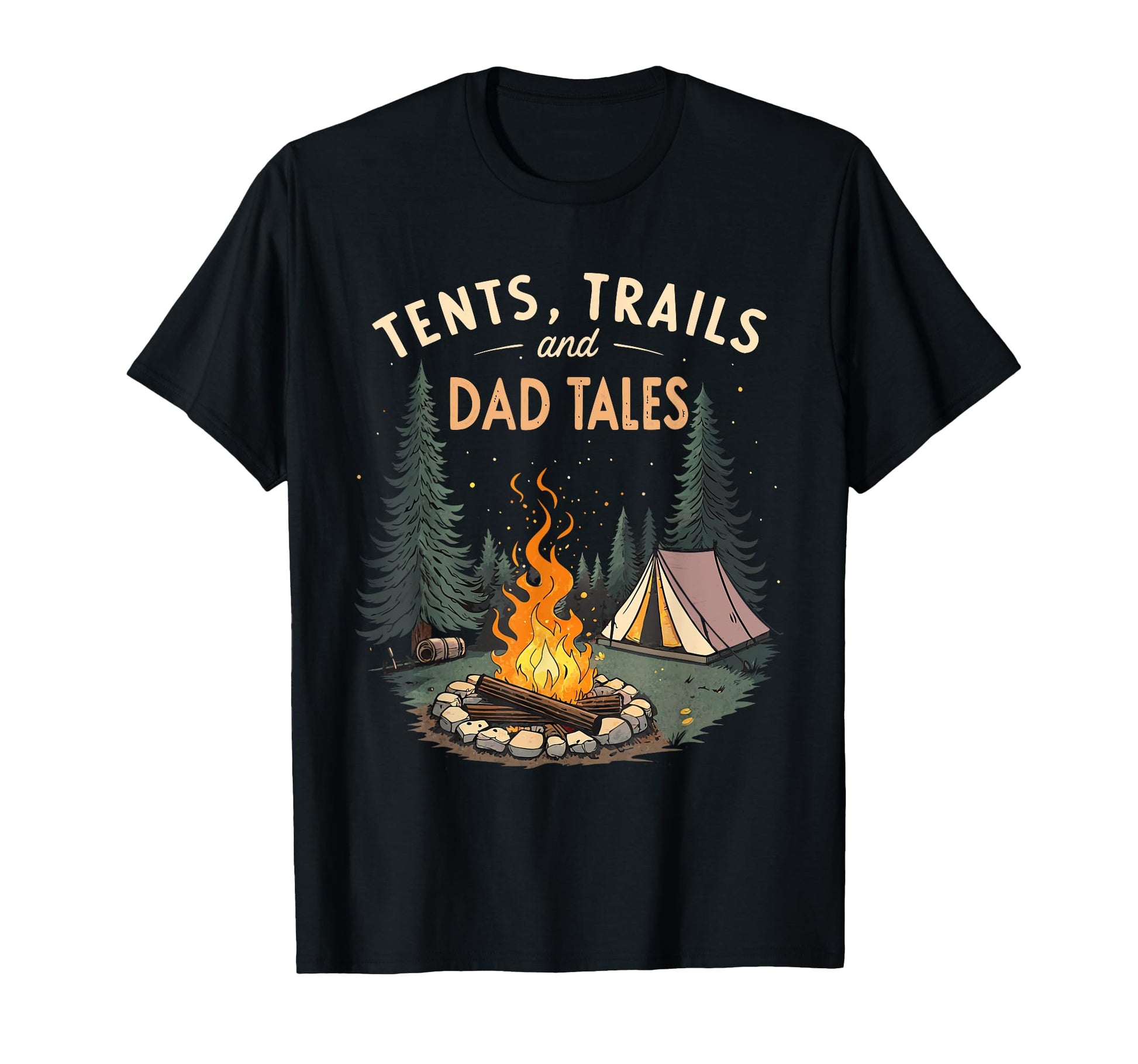 Tents Trails And Dad Tales Hiking Hoodie - Casual Everyday Wear for Adults - T-Shirt, Sweatshirt, Hoodie