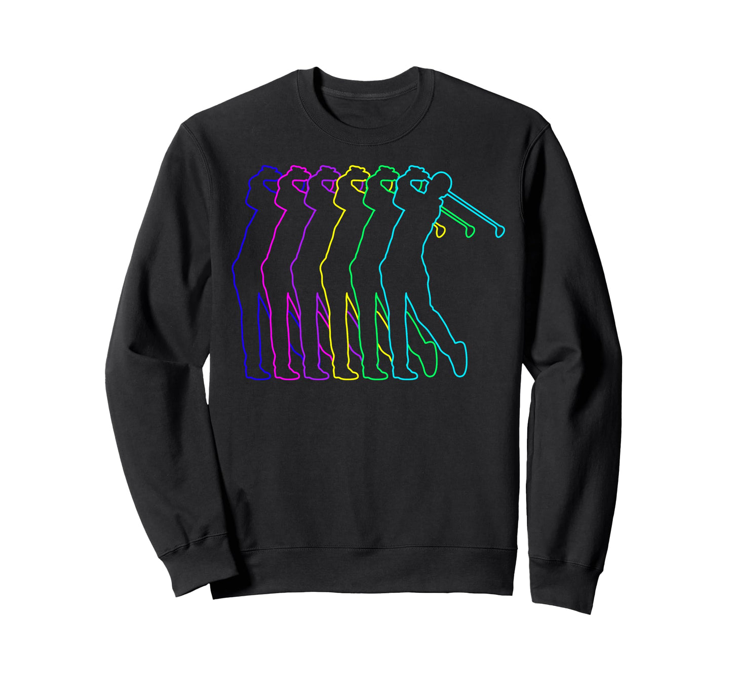 Outline Colorful Golf Players Sweatshirt - Custom Art Print Men Women - T-Shirt, Sweatshirt, Hoodie