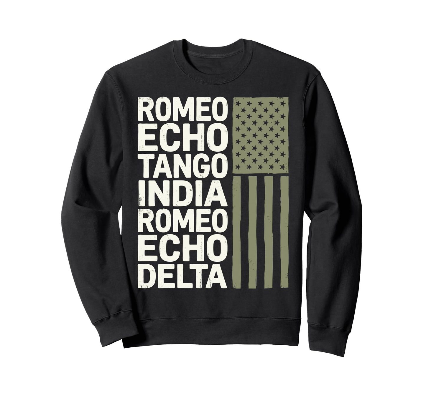 Usa Flag Patriotic Retired Sweatshirt - Custom Art Print Men Women - T-Shirt, Sweatshirt, Hoodie