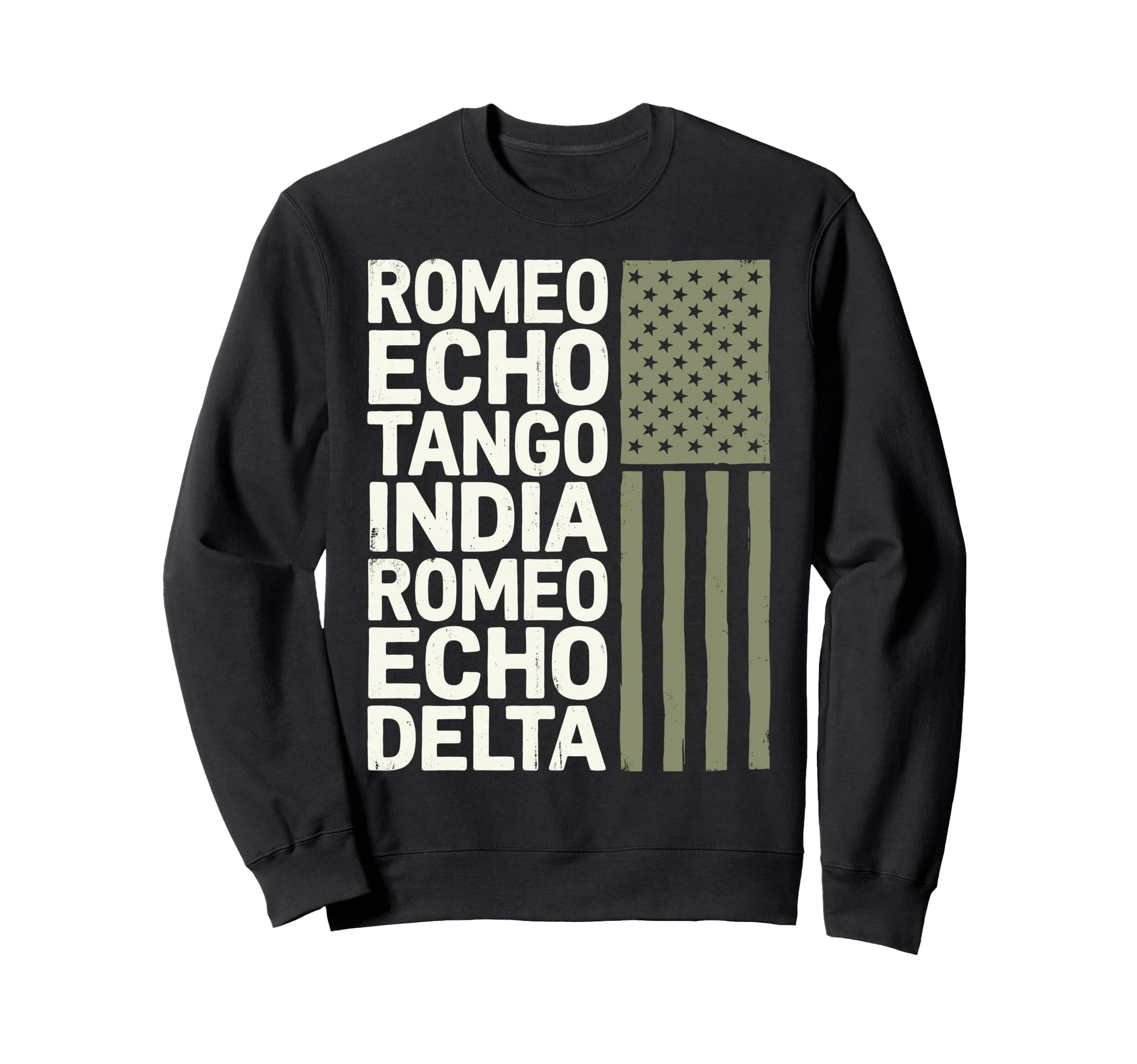 Usa Flag Patriotic Retired Sweatshirt - Custom Art Print Men Women - T-Shirt, Sweatshirt, Hoodie