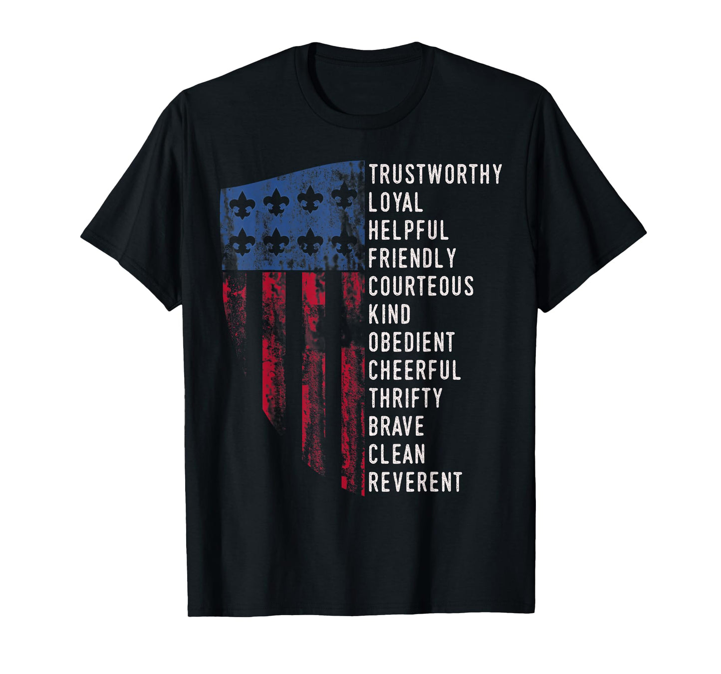 Scouting Gift Us America Flag Scouting Law T-Shirt - Graphic Print Unisex - T-Shirt, Sweatshirt, Hoodie