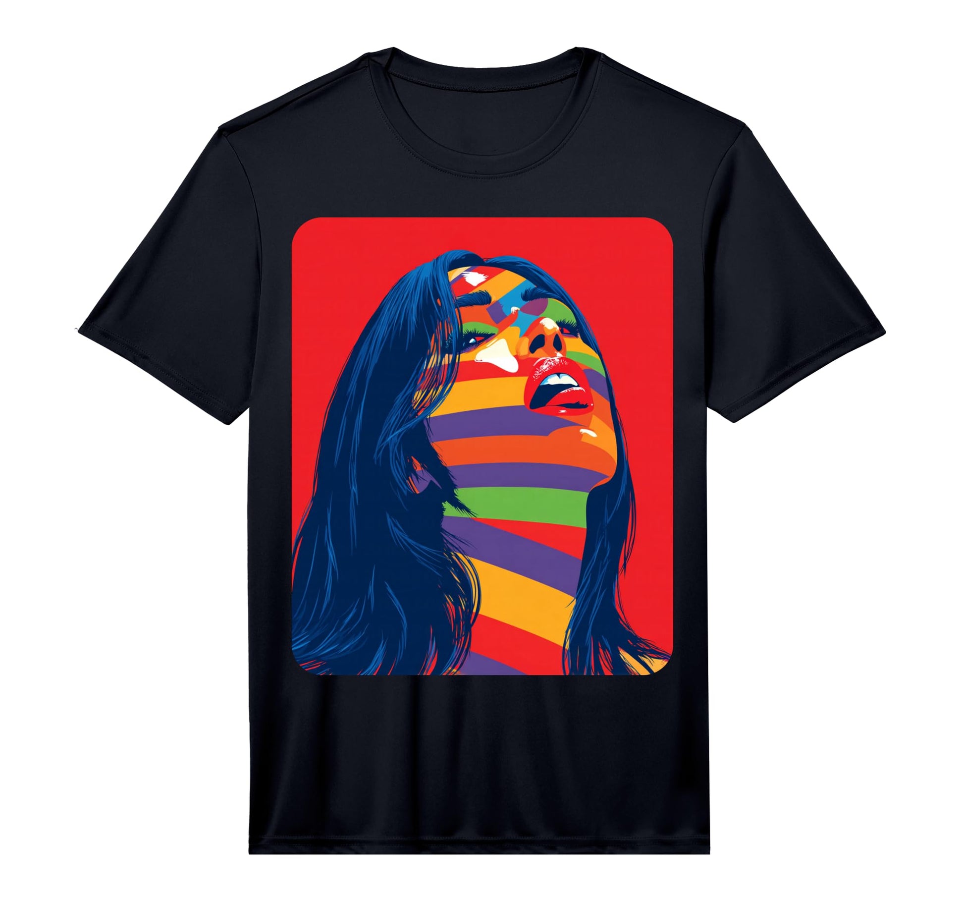 Pop Art Colorful Red Womens T-Shirt - Casual Everyday Wear for Adults - T-Shirt, Sweatshirt, Hoodie