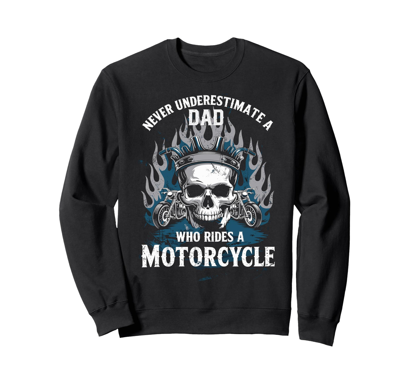 Dad Biker Funny Motorcycle Rider Sweatshirt - Minimalist Print Men Women - T-Shirt, Sweatshirt, Hoodie