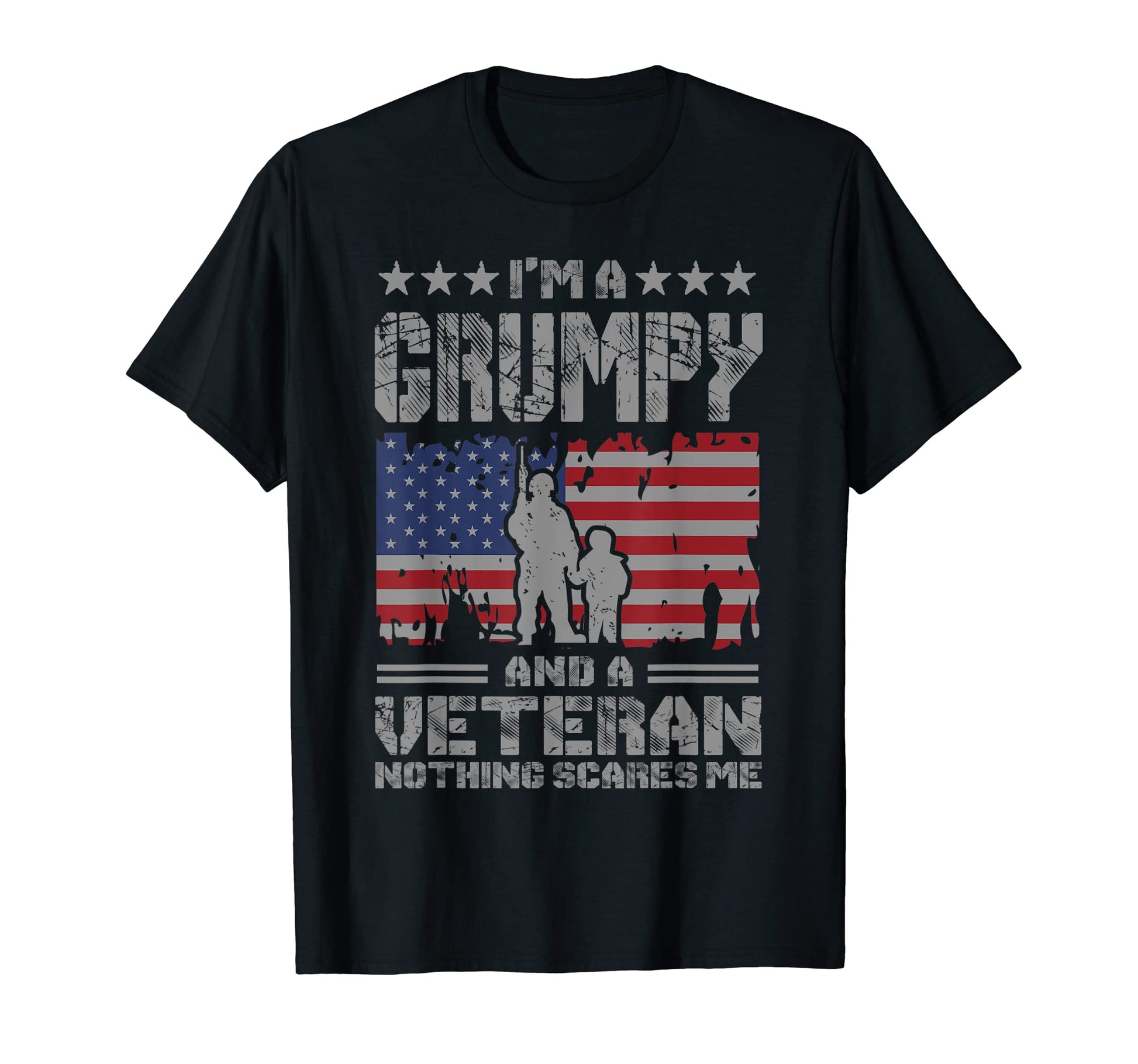 Mens Im Grumpy And Veteran Nothing T-Shirt - Minimalist Print for Adults - T-Shirt, Sweatshirt, Hoodie