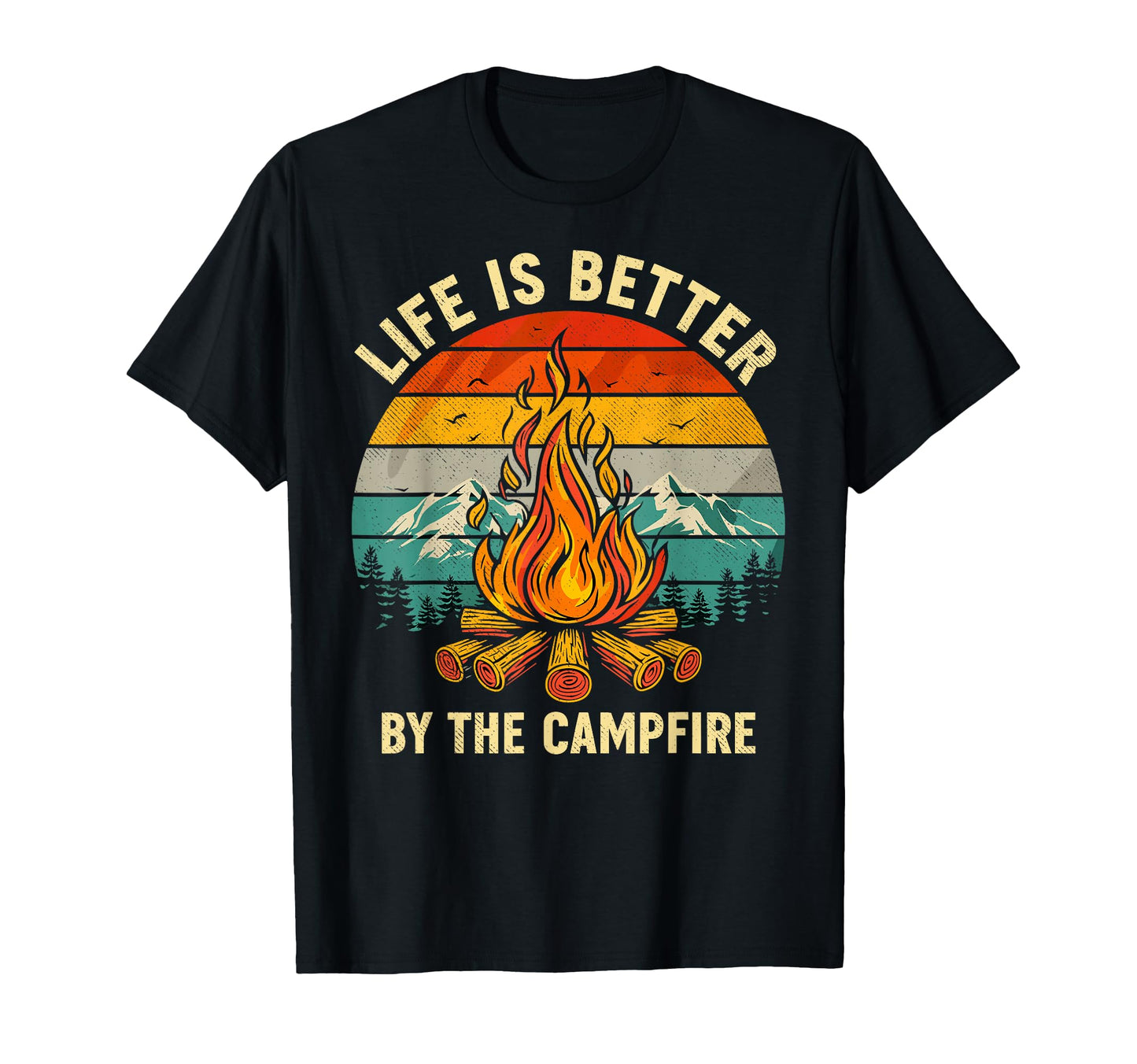 Life Is Better Campfire Camping T-Shirt - Minimalist Print for Adults - T-Shirt, Sweatshirt, Hoodie