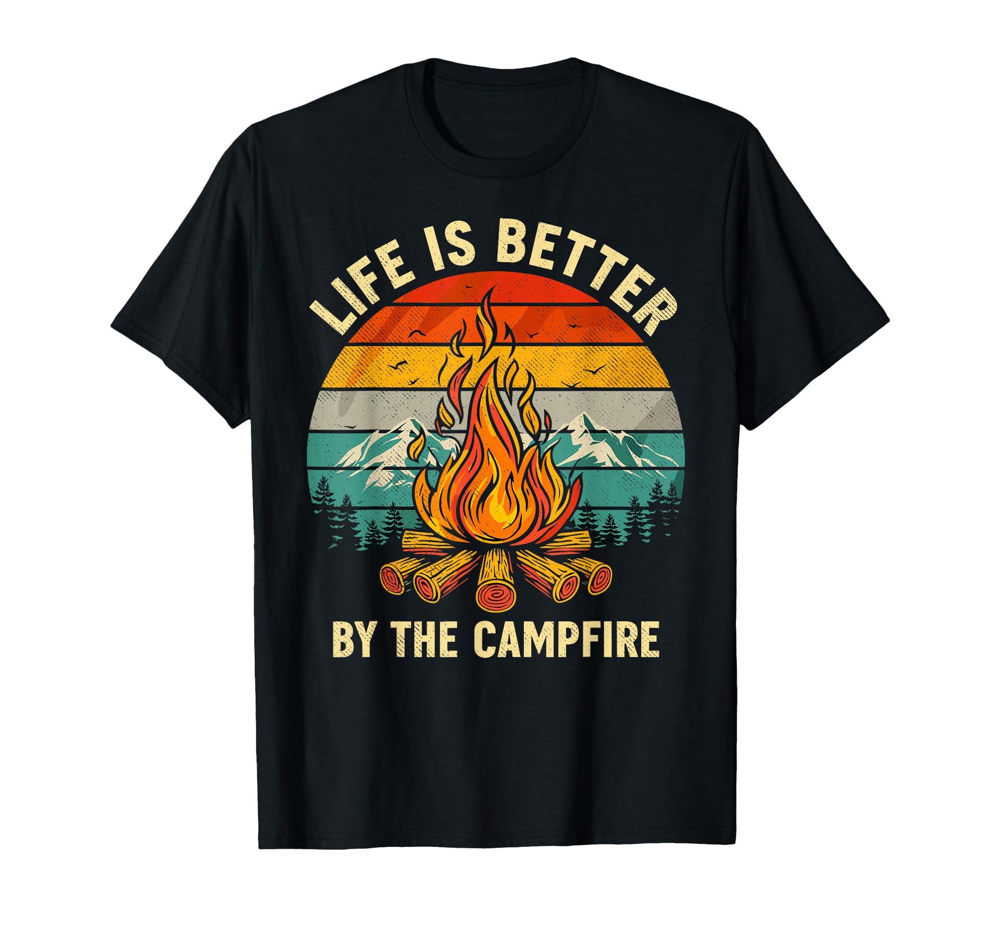 Life Is Better Campfire Camping T-Shirt - Minimalist Print for Adults - T-Shirt, Sweatshirt, Hoodie