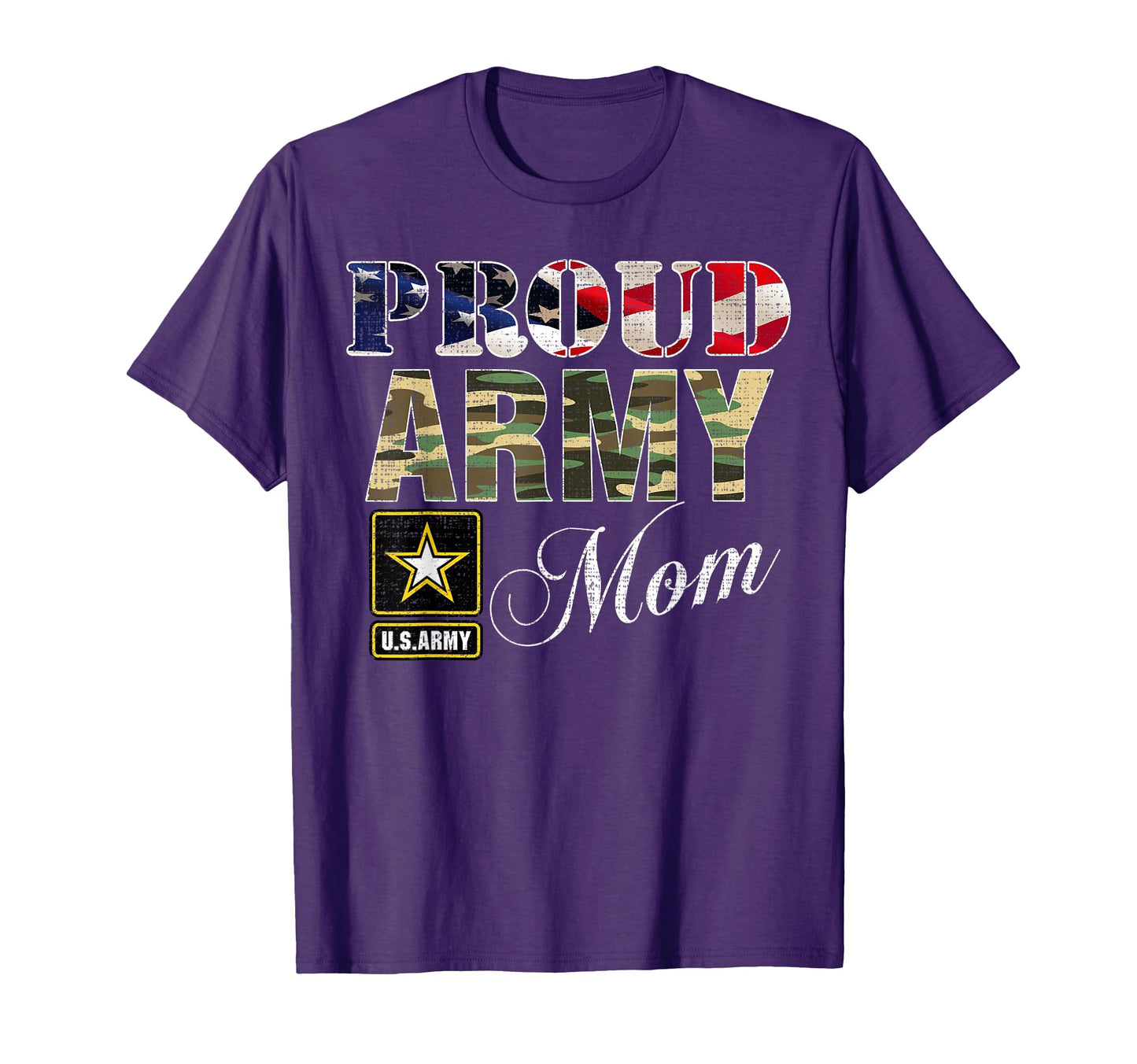 Proud Army Mom American Flag Gift T-Shirt - Trendy Graphic Men Women - T-Shirt, Sweatshirt, Hoodie