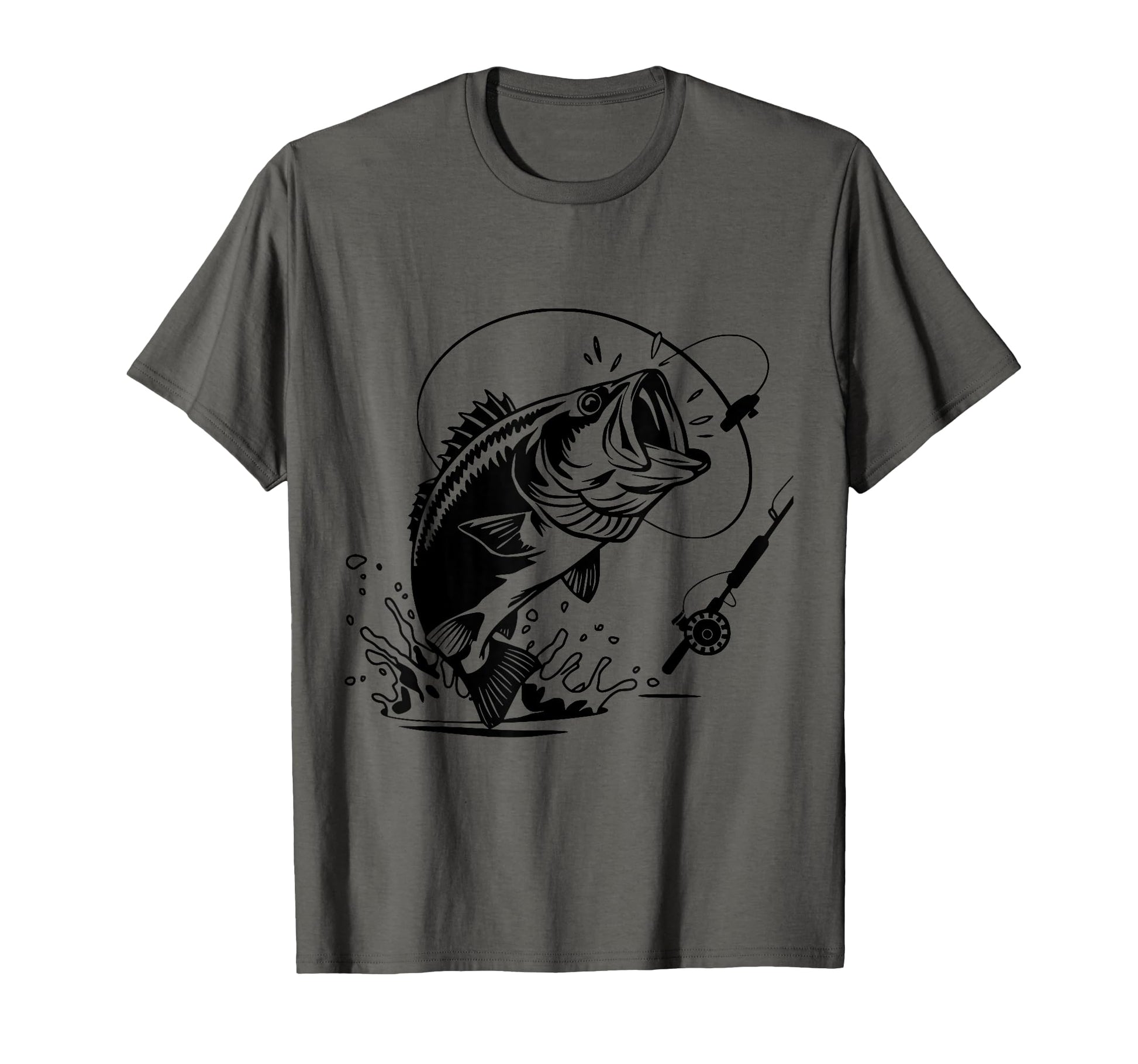 Funny Dad Bass Fishing Fish Jumping T-Shirt - Graphic Print for Adults - T-Shirt, Sweatshirt, Hoodie