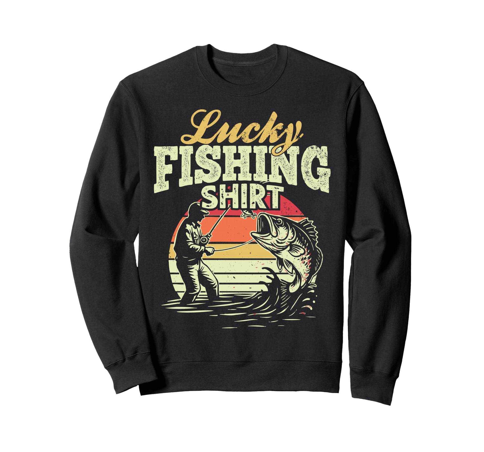 Funny Angling Camping Lucky Fishing Sweatshirt - Aesthetic Graphic Unisex - T-Shirt, Sweatshirt, Hoodie
