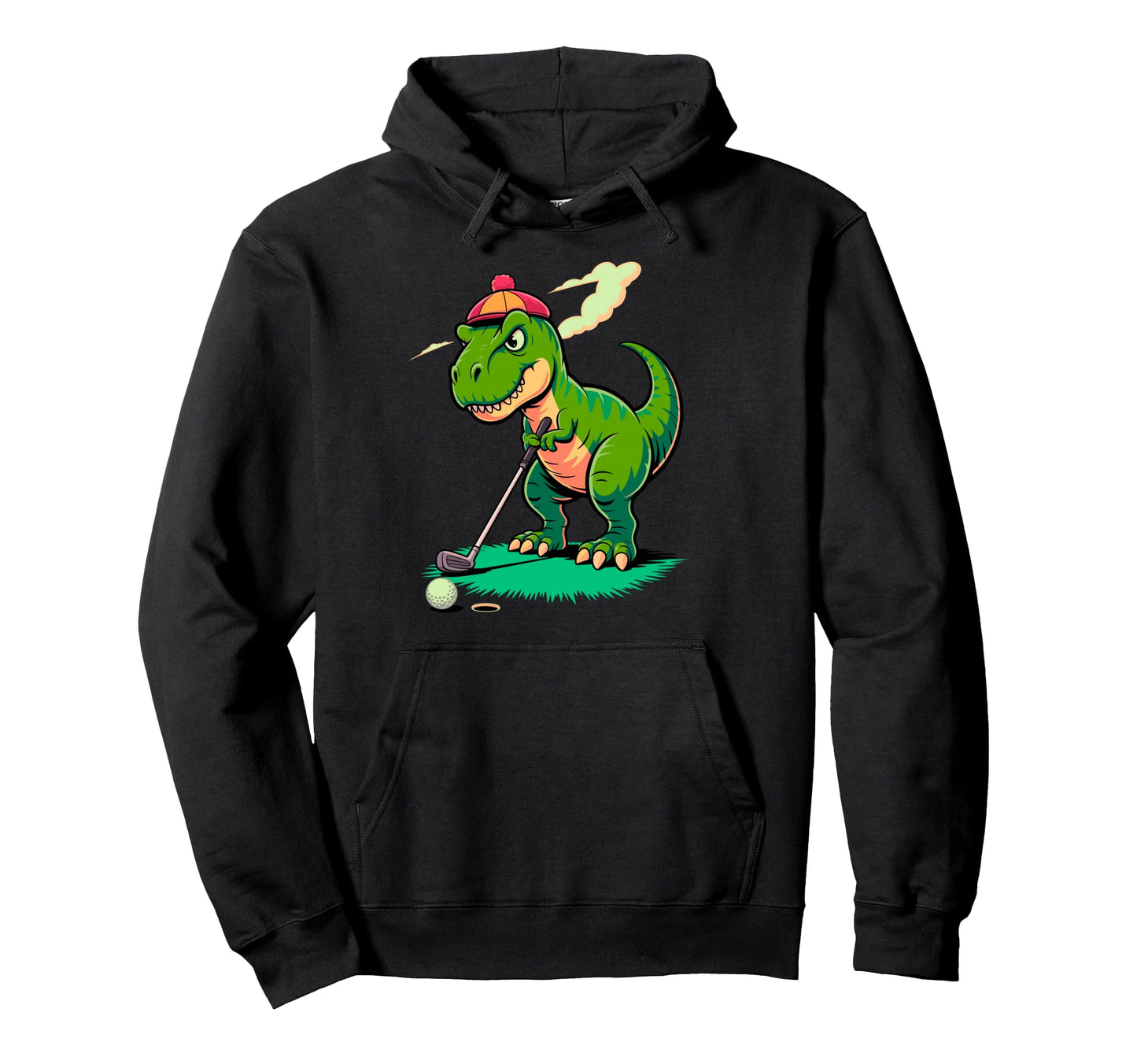 Funny Dinosaur T Rex Golf Golfer Golfing Hoodie - Novelty Apparel Unisex - T-Shirt, Sweatshirt, Hoodie