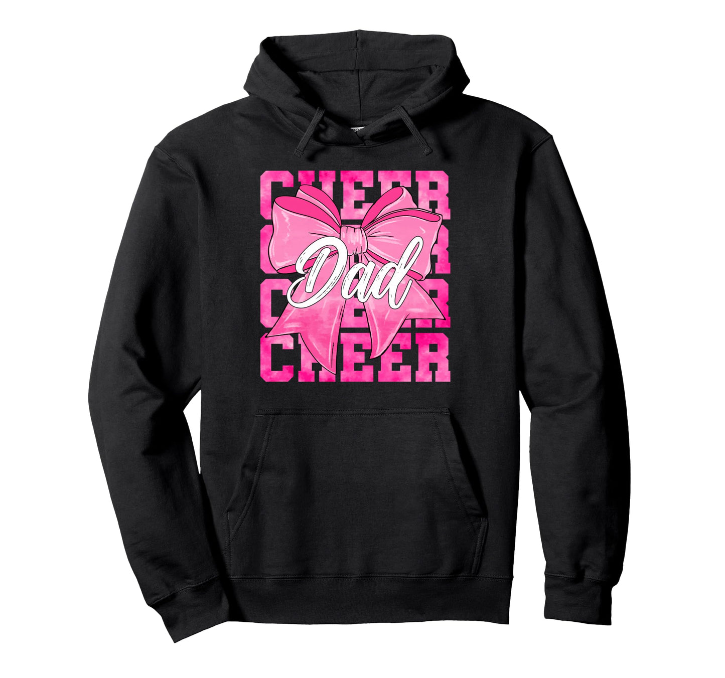 Cheer Dad Funny Fathers Day Coquette Bow Hoodie - Aesthetic Graphic Unisex - T-Shirt, Sweatshirt, Hoodie