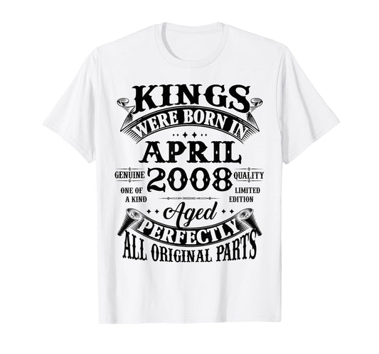 18Th Birthday Gift Kings Born April T-Shirt - Aesthetic Graphic Unisex - T-Shirt, Sweatshirt, Hoodie