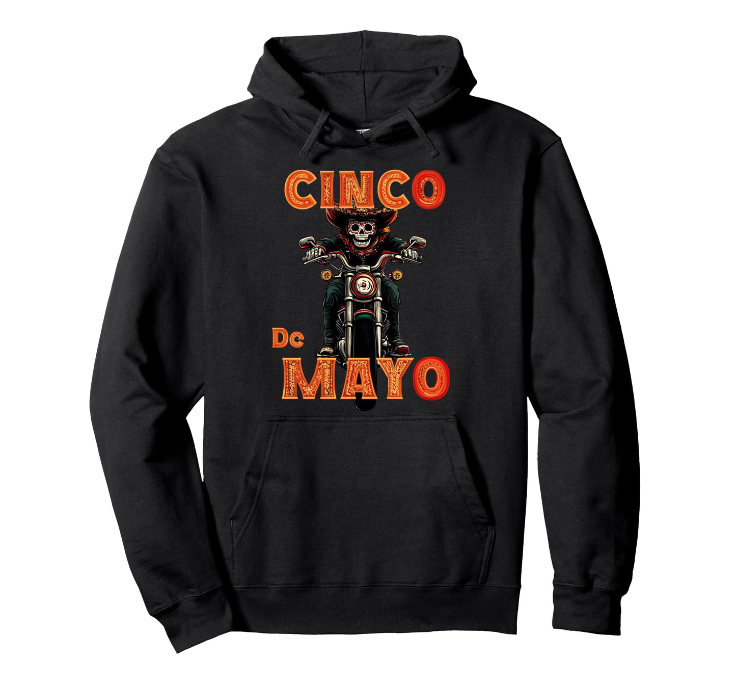 Cinco De Mayo Motocicleta Sugar Skull Hoodie - Trendy Graphic Unisex - T-Shirt, Sweatshirt, Hoodie