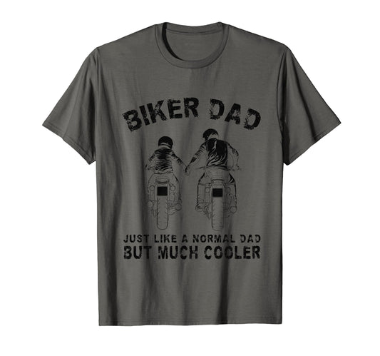 Biker Dad Motorcycle Fathers Day Dad T-Shirt - Custom Art Print Unisex - T-Shirt, Sweatshirt, Hoodie
