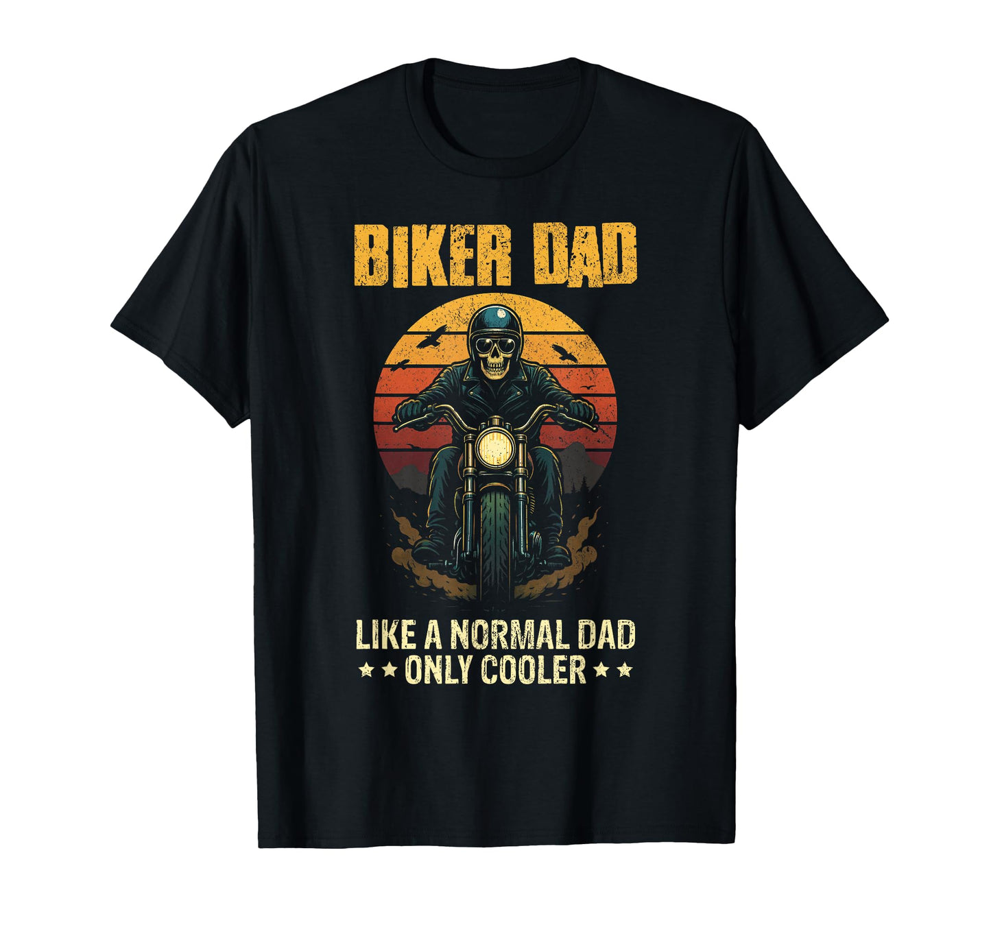 Biker Dad Fathers Day Skeleton T-Shirt - Graphic Print for Adults - T-Shirt, Sweatshirt, Hoodie