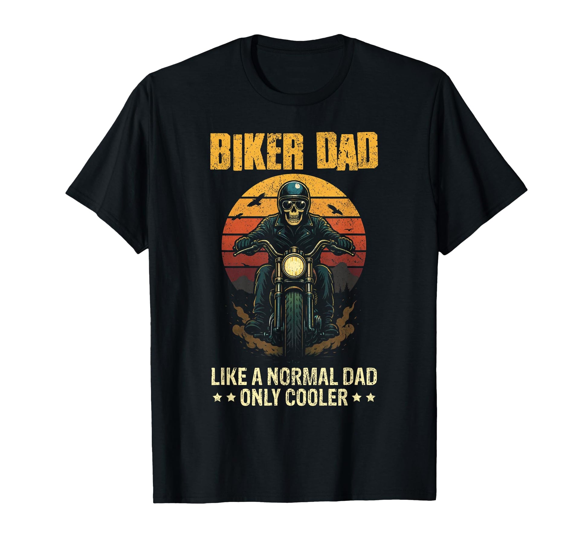 Biker Dad Fathers Day Skeleton T-Shirt - Graphic Print for Adults - T-Shirt, Sweatshirt, Hoodie