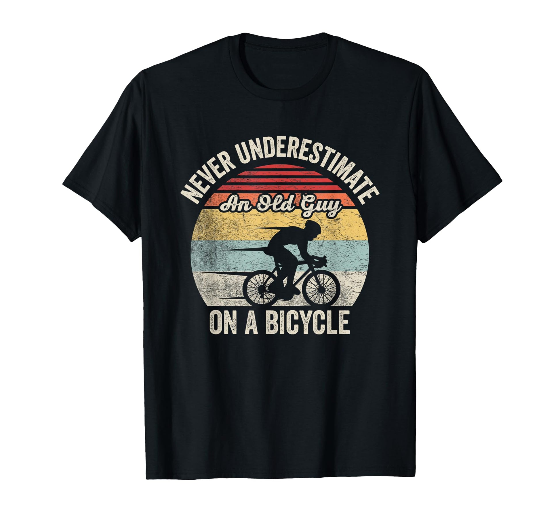 Never Underestimate Old Guy Bicycle T-Shirt - Aesthetic Graphic Men Women - T-Shirt, Sweatshirt, Hoodie