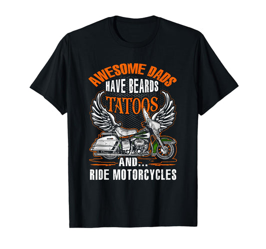 Awesome Tattooed Dad Motorcycle T-Shirt - Aesthetic Graphic Men Women - T-Shirt, Sweatshirt, Hoodie