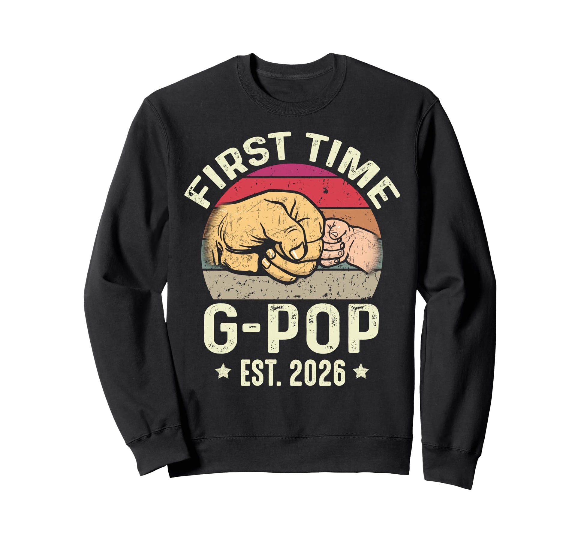 First Time G Pop Est 2026 New Papa Sweatshirt - Minimalist Print Men Women - T-Shirt, Sweatshirt, Hoodie