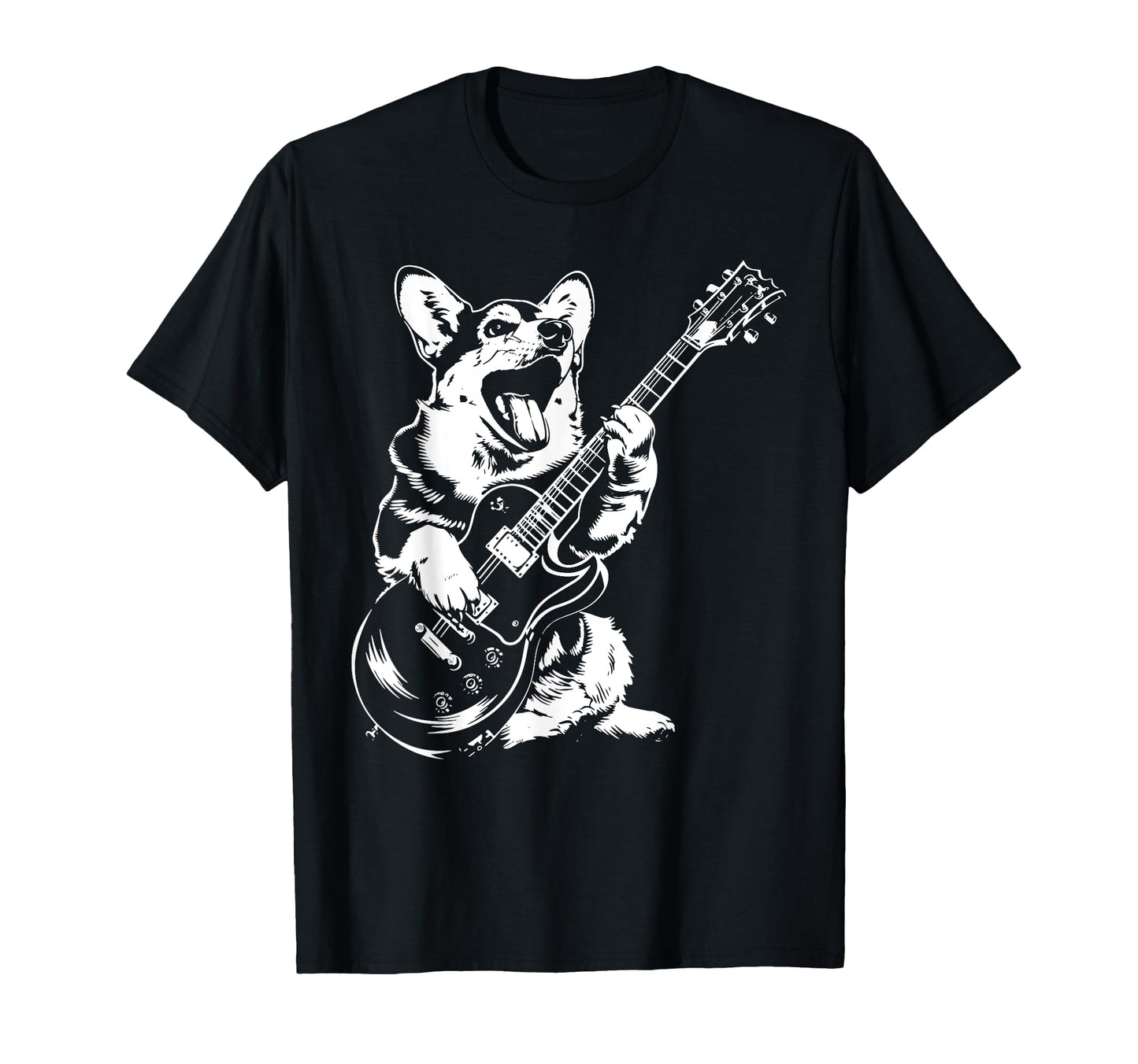 Dog Guitarist Guitar Pembroke Welsh T-Shirt - Graphic Print for Adults - T-Shirt, Sweatshirt, Hoodie