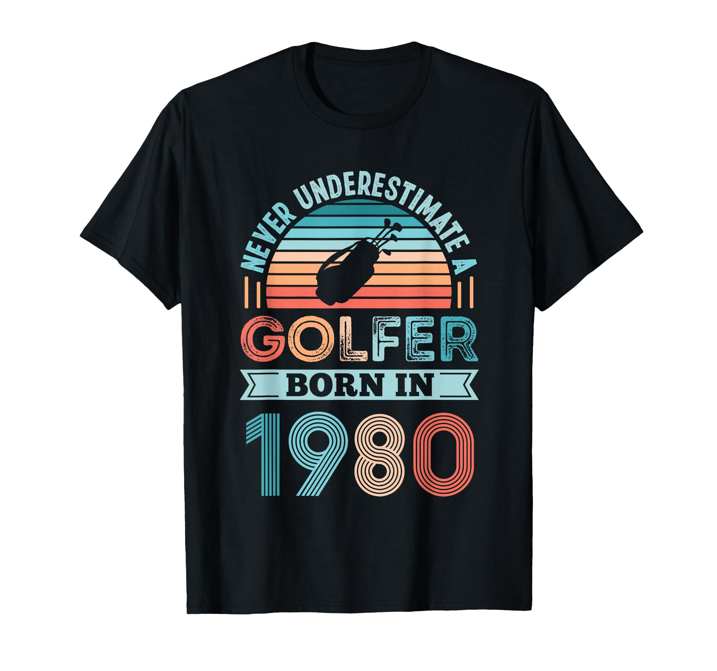 Golfer Born 1980 50Th Birthday Golf T-Shirt - Custom Art Print for Adults - T-Shirt, Sweatshirt, Hoodie
