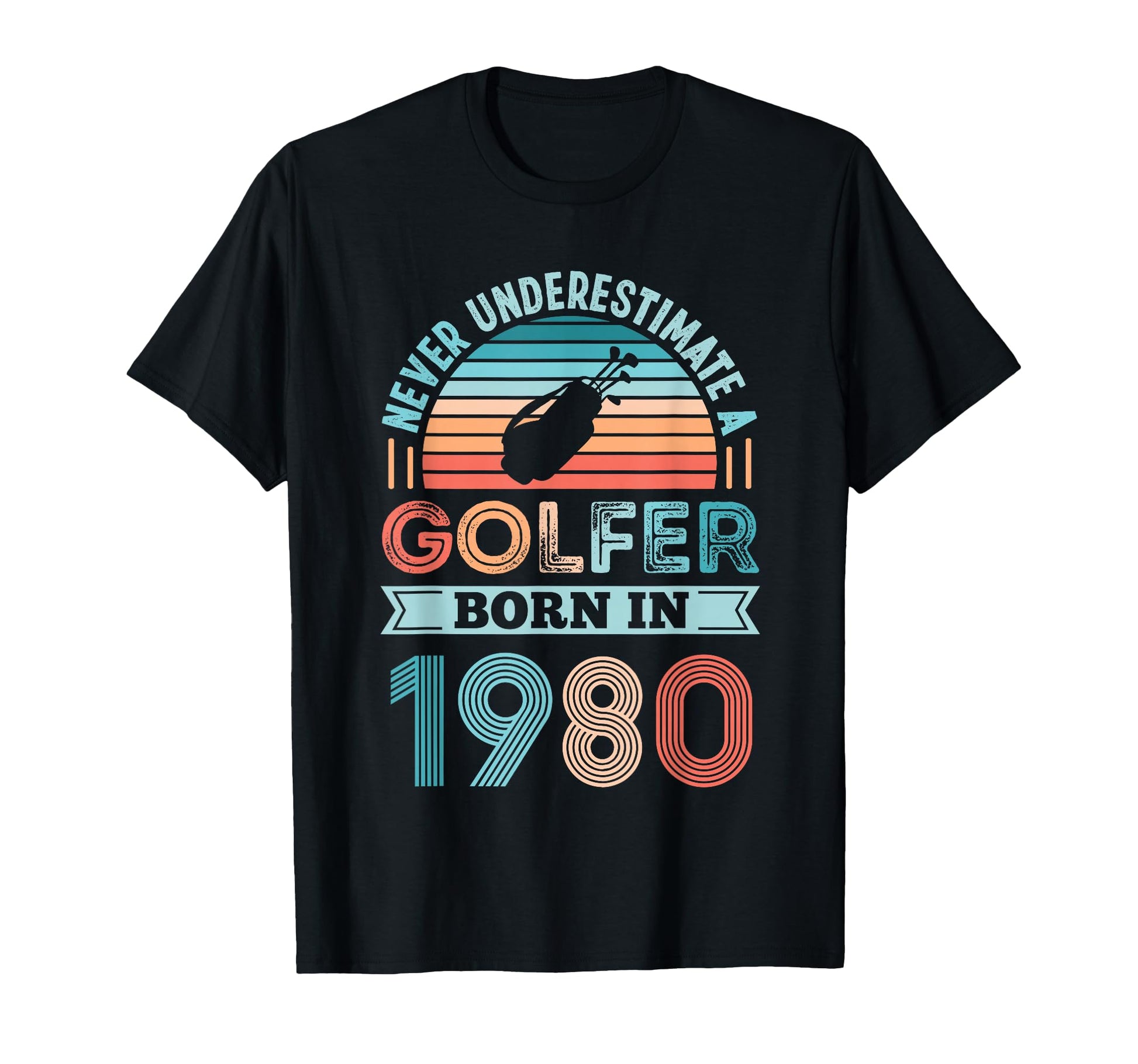 Golfer Born 1980 50Th Birthday Golf T-Shirt - Custom Art Print for Adults - T-Shirt, Sweatshirt, Hoodie