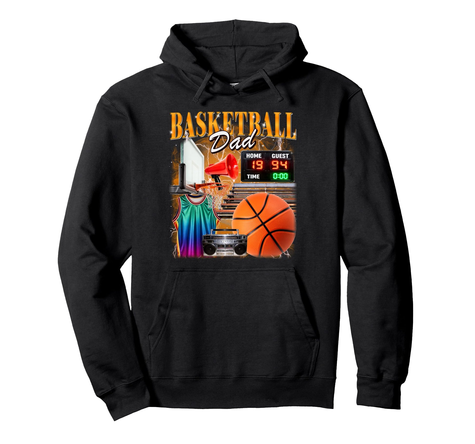 Basketball Dad Bootleg 90S Coach Player Hoodie - Minimalist Print Unisex - T-Shirt, Sweatshirt, Hoodie