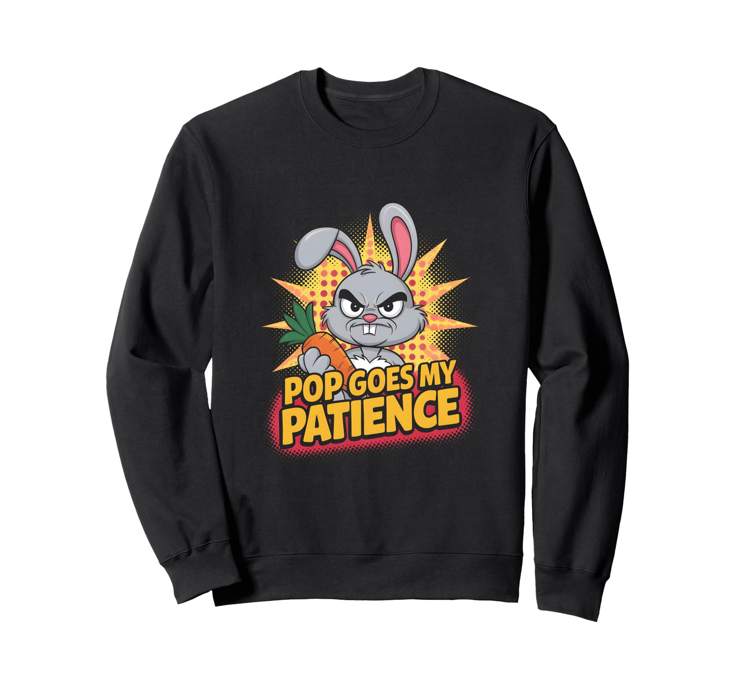 Grumpy Bunny Pop Art Fans Pop Art Sweatshirt - Aesthetic Graphic Unisex - T-Shirt, Sweatshirt, Hoodie