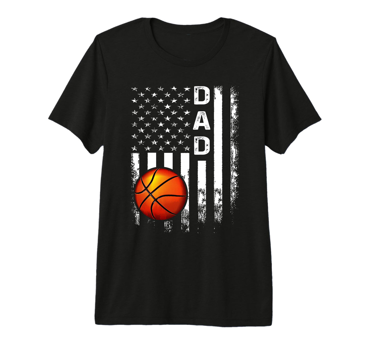 Basketball Dad America Flag Tri Blend T-Shirt - Novelty Apparel Men Women - T-Shirt, Sweatshirt, Hoodie