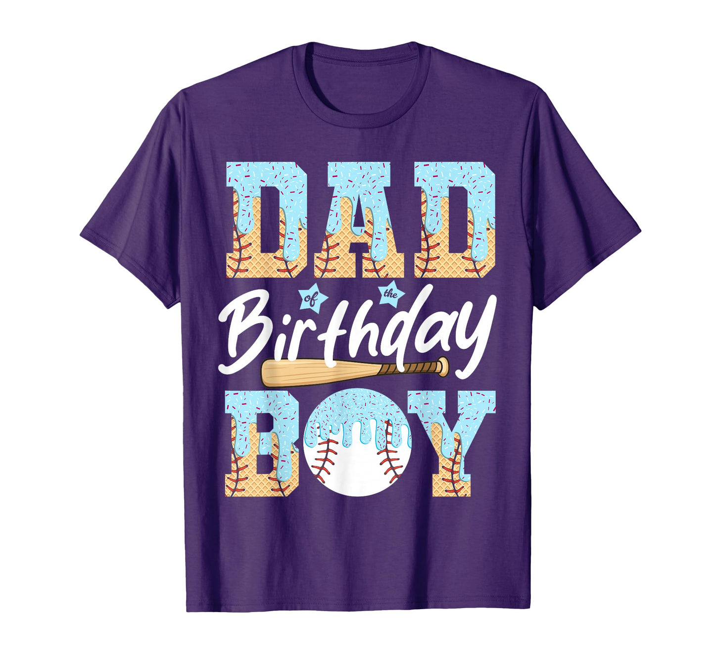 Baseball Ice Cream Drip Dad T-Shirt - Casual Everyday Wear Men Women - T-Shirt, Sweatshirt, Hoodie
