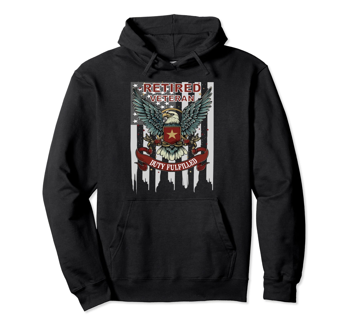 Retired Veteran Freedom Military Hero Hoodie - Aesthetic Graphic Men Women - T-Shirt, Sweatshirt, Hoodie
