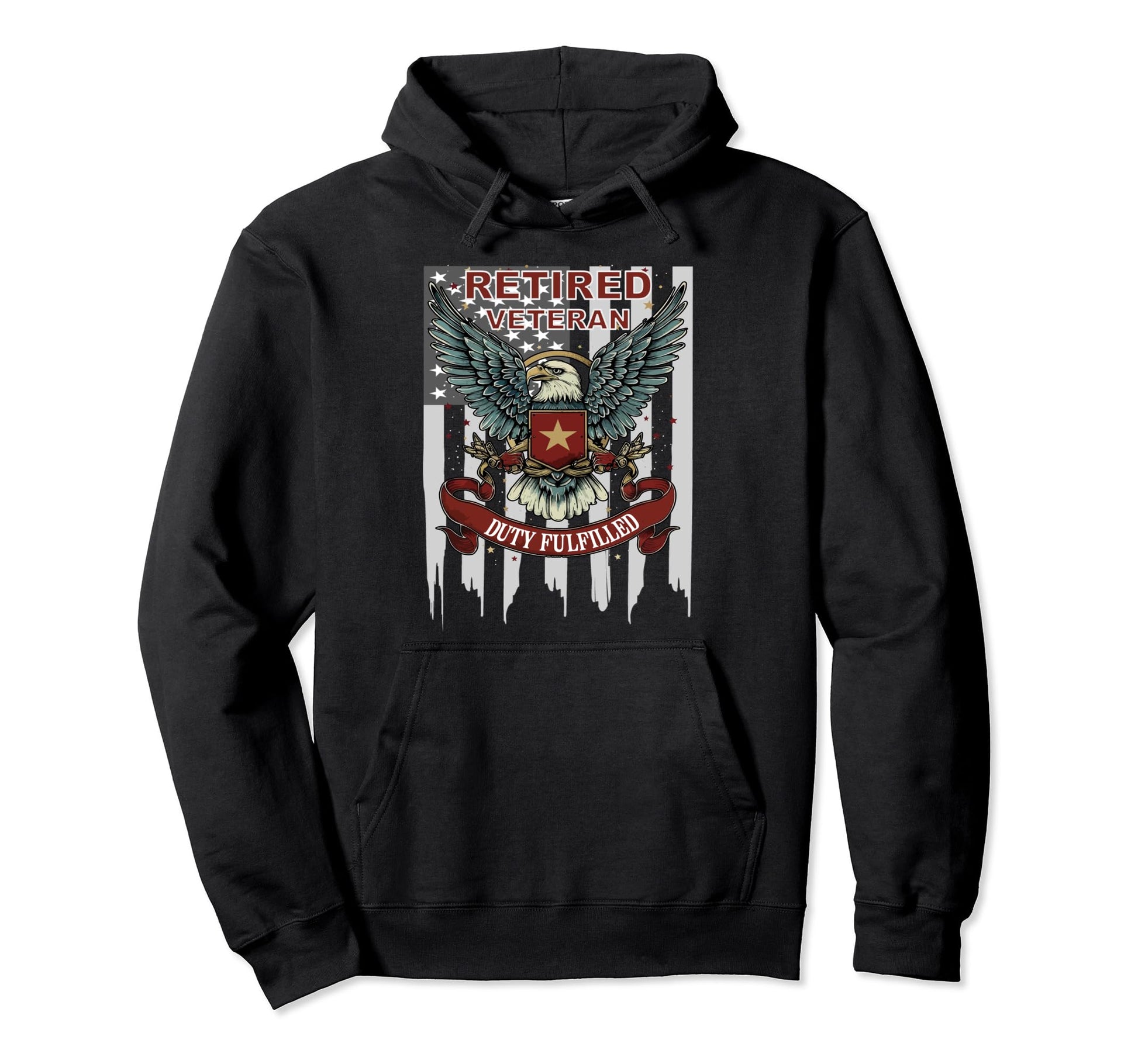 Retired Veteran Freedom Military Hero Hoodie - Aesthetic Graphic Men Women - T-Shirt, Sweatshirt, Hoodie