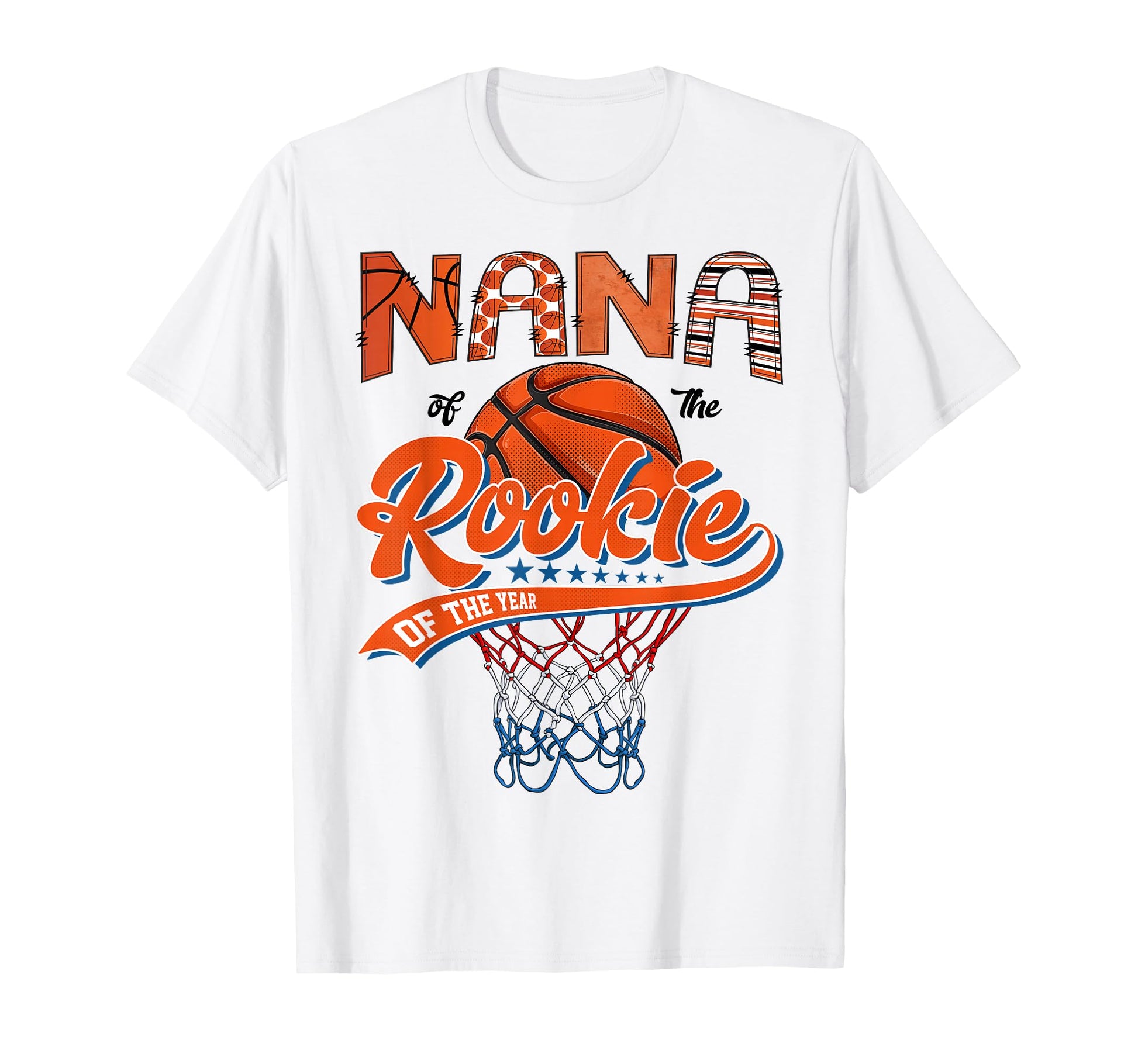 Nana Rookie 1St Basketball Birthday Party T-Shirt - Graphic Print Men Women - T-Shirt, Sweatshirt, Hoodie