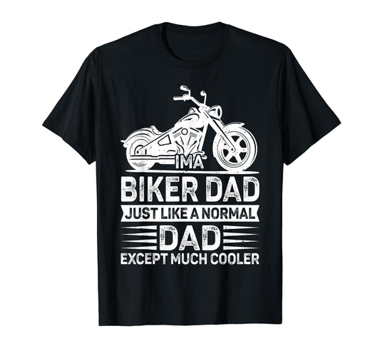 Biker Dad Motorcycle Father Rider T-Shirt - Custom Art Print Men Women - T-Shirt, Sweatshirt, Hoodie