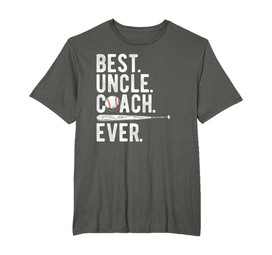 Baseball Best Uncle Coach Ever Proud Dad T-Shirt - Custom Art Print Unisex - T-Shirt, Sweatshirt, Hoodie
