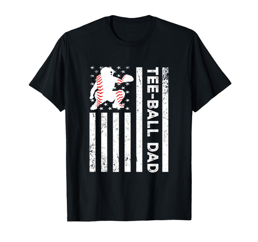Ball Dad Usa American Flag Softball T-Shirt - Novelty Apparel Men Women - T-Shirt, Sweatshirt, Hoodie