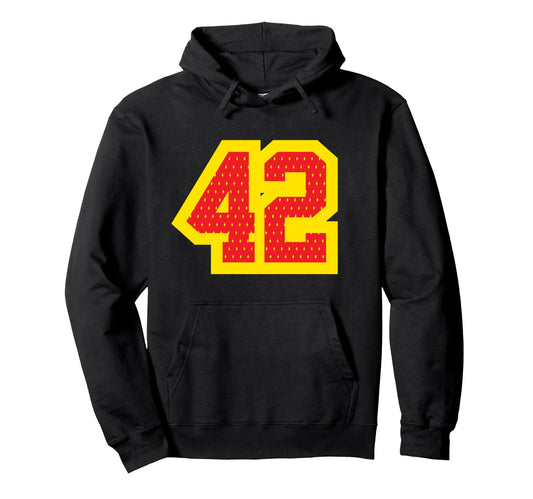 42 Jersey Athletic Varsity Sports Hoodie - Casual Everyday Wear for Adults - T-Shirt, Sweatshirt, Hoodie