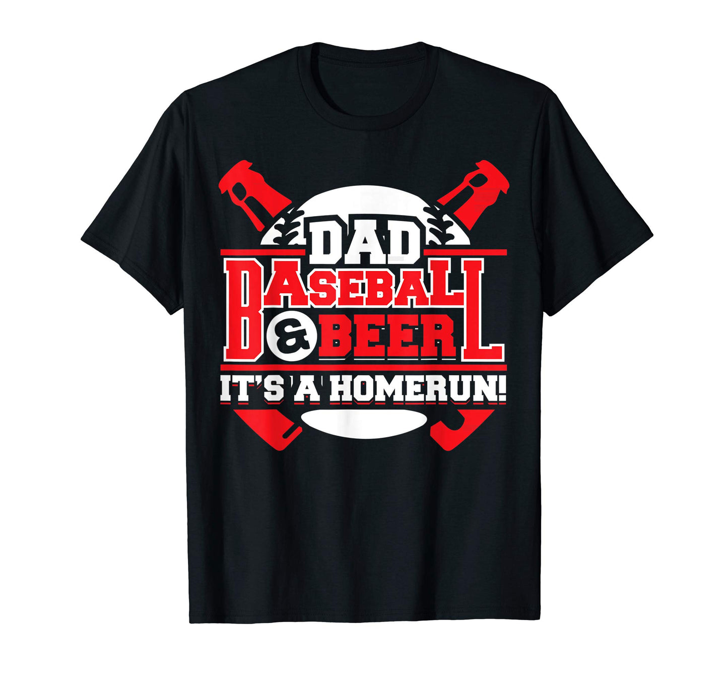 Baseball Dad Baseball Beer Homerun T-Shirt - Minimalist Print Unisex - T-Shirt, Sweatshirt, Hoodie