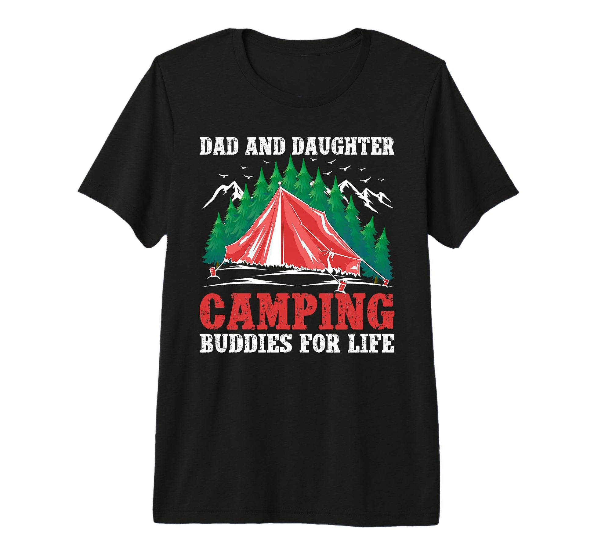 Dad And Daughter Camping Buddies Father T-Shirt - Aesthetic Graphic Unisex - T-Shirt, Sweatshirt, Hoodie
