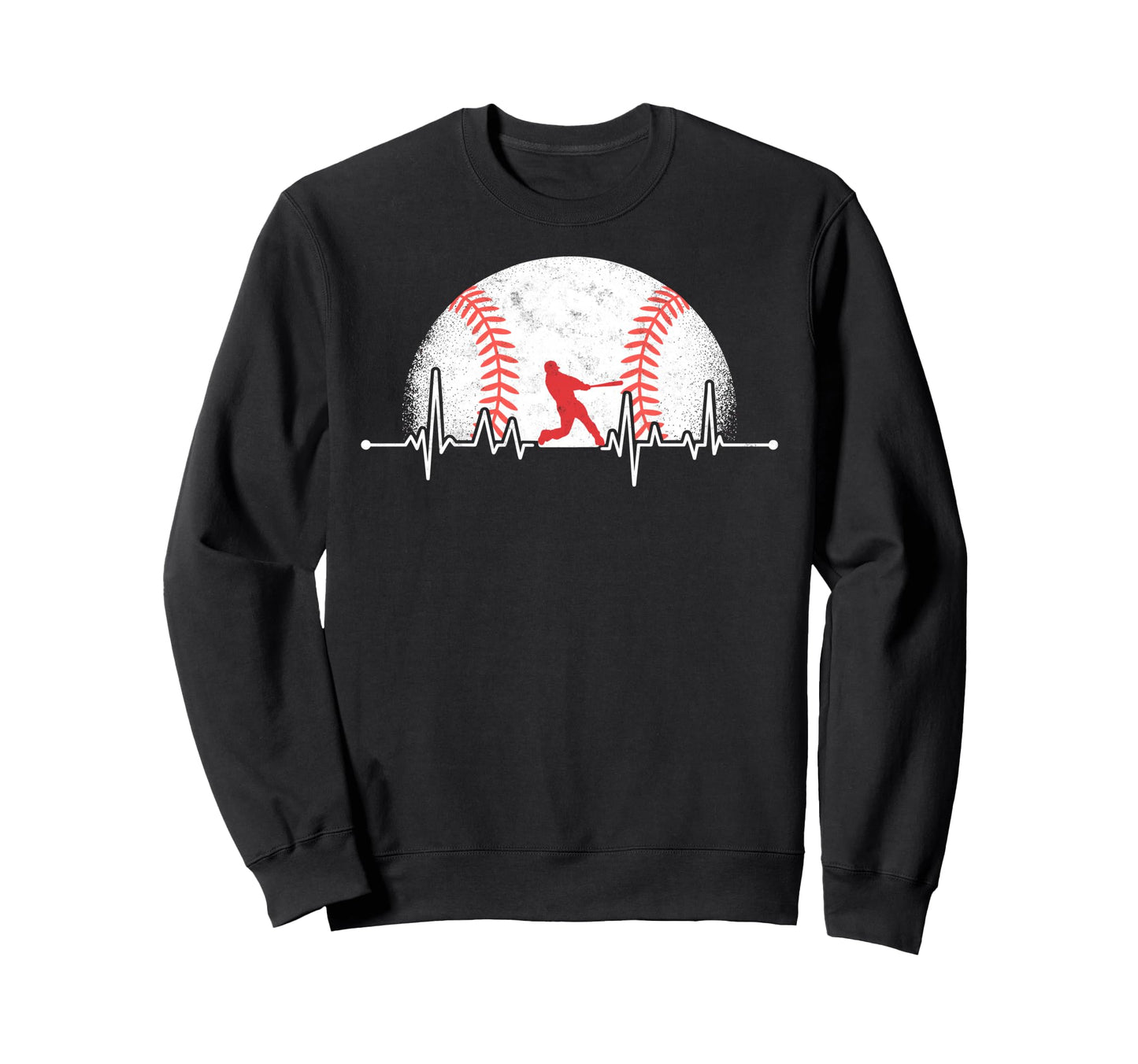 Baseball Ball Heartbeat Player Sweatshirt - Trendy Graphic for Adults - T-Shirt, Sweatshirt, Hoodie