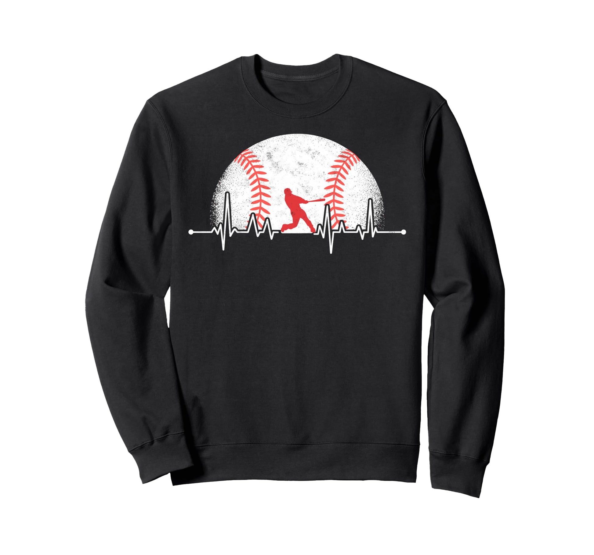 Baseball Ball Heartbeat Player Sweatshirt - Trendy Graphic for Adults - T-Shirt, Sweatshirt, Hoodie