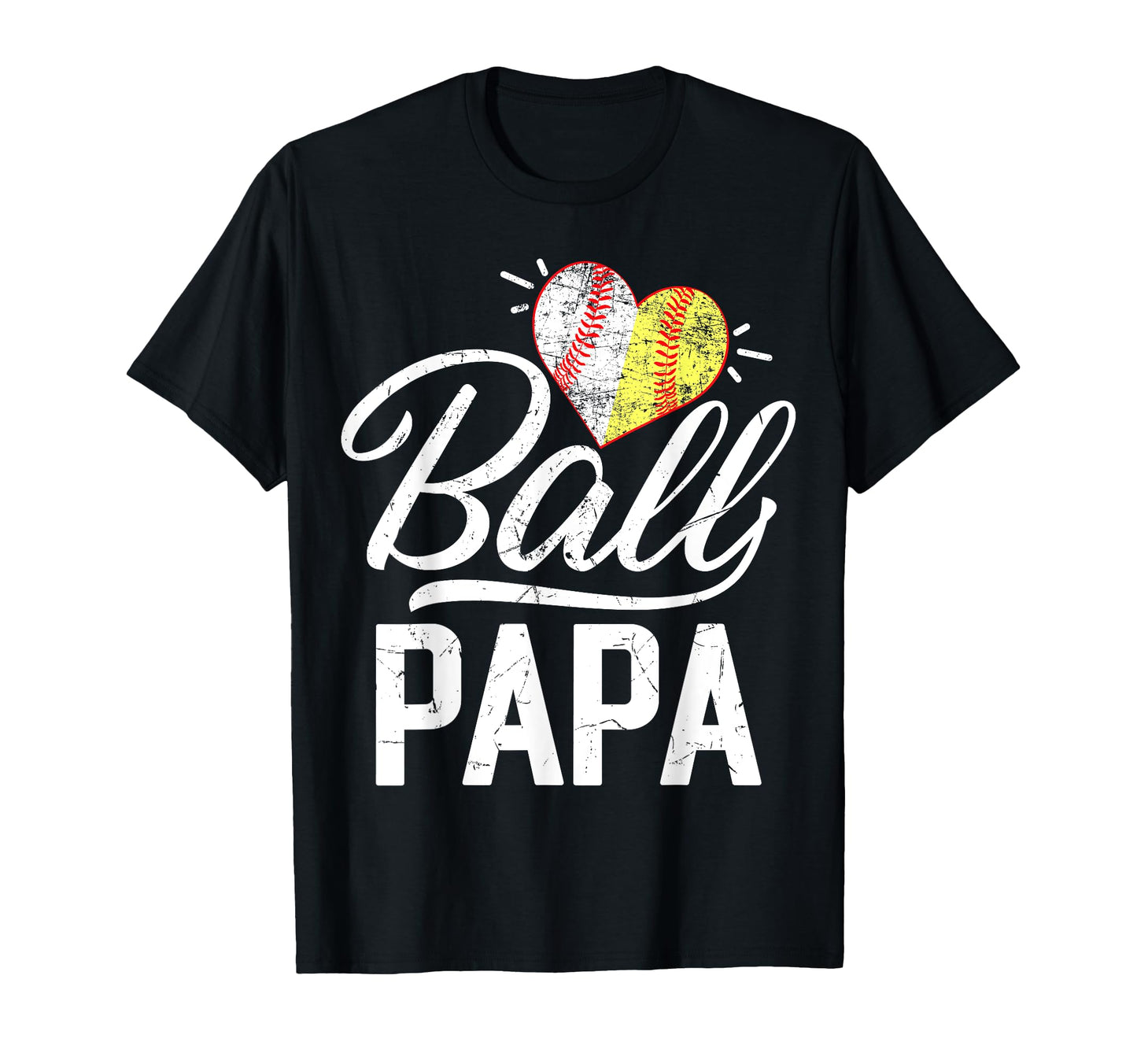 Baseball Lover Funny Ball Heart T-Shirt - Minimalist Print Men Women - T-Shirt, Sweatshirt, Hoodie