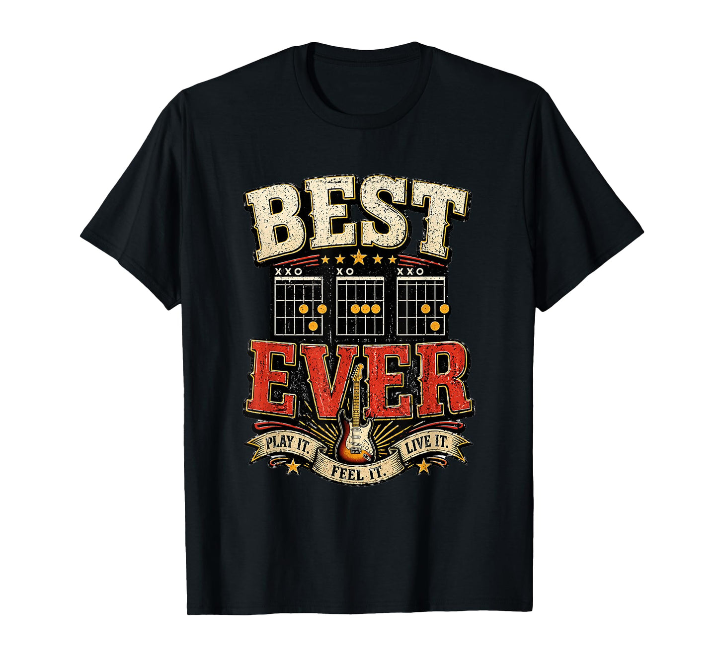 Best Dad Ever Guitar Chords Rock Music T-Shirt - Streetwear Style Men Women - T-Shirt, Sweatshirt, Hoodie
