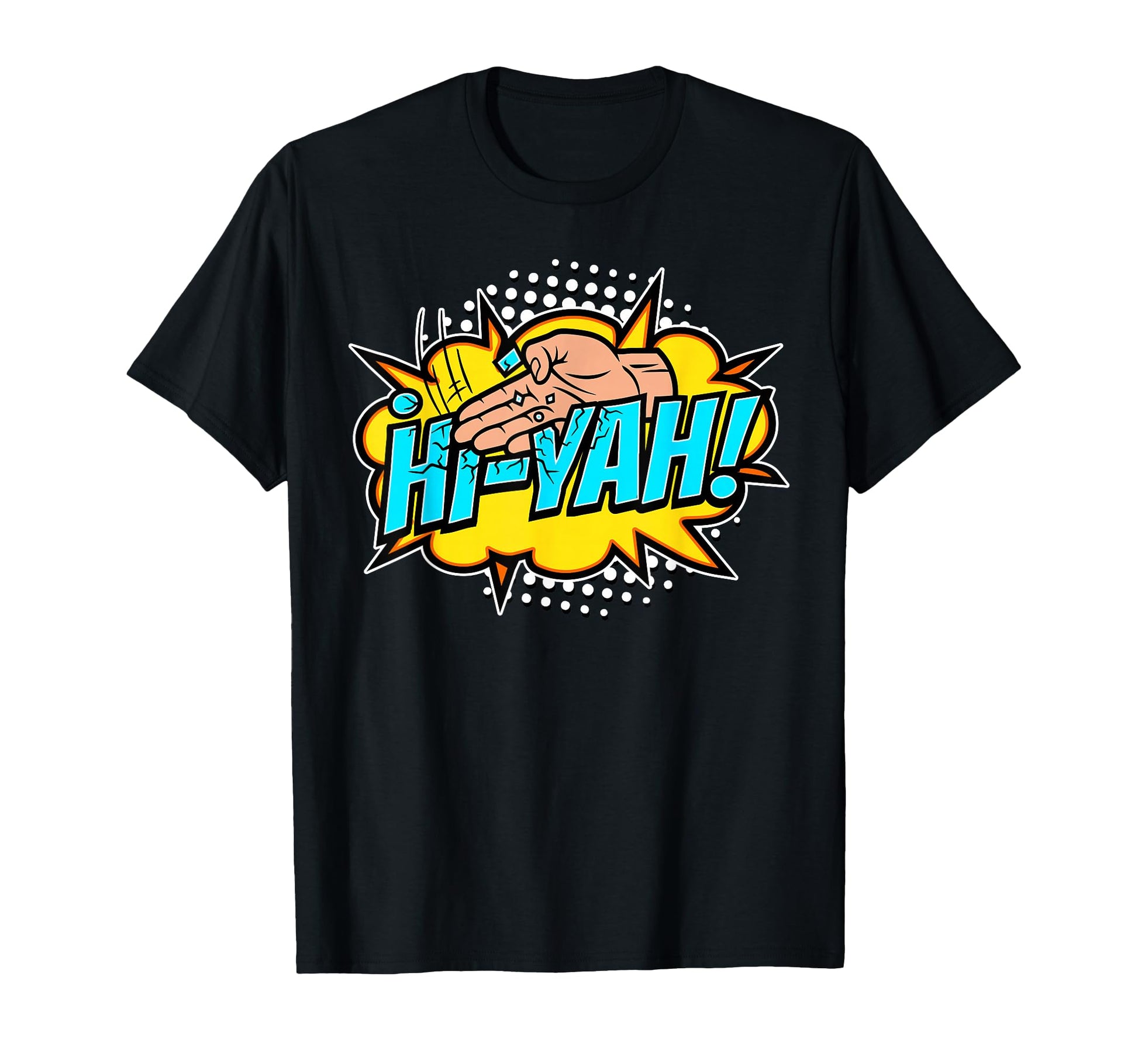 Karate Chop Hi Yah Comic Onomatopoeia T-Shirt - Trendy Graphic Men Women - T-Shirt, Sweatshirt, Hoodie