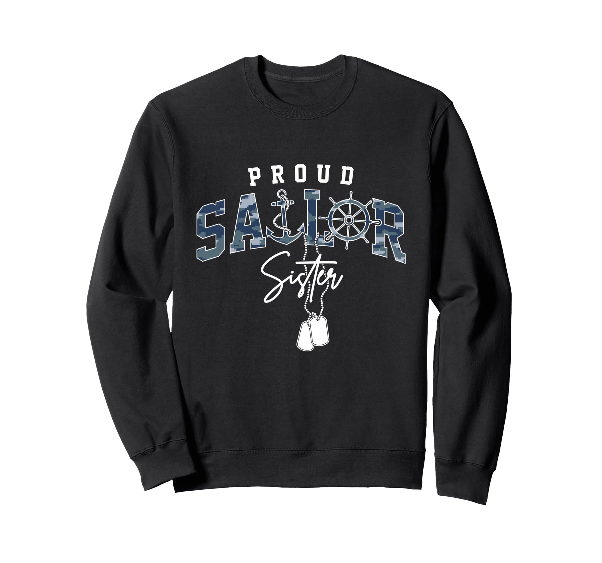 Proud Sailor Sister Us Naval Veteran Sweatshirt - Graphic Print for Adults - T-Shirt, Sweatshirt, Hoodie