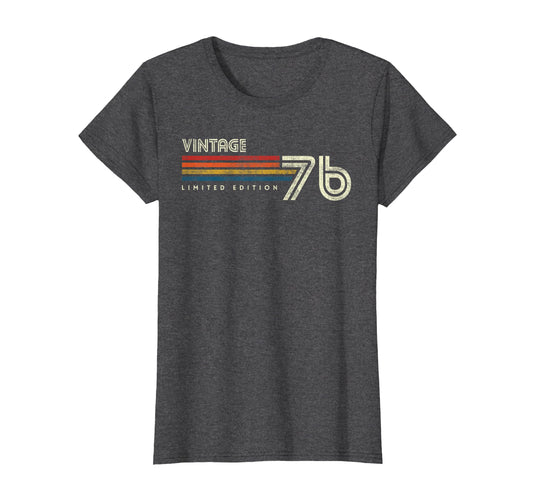 1976 Chest Stripe Birthday T-Shirt - Aesthetic Graphic for Adults - T-Shirt, Sweatshirt, Hoodie