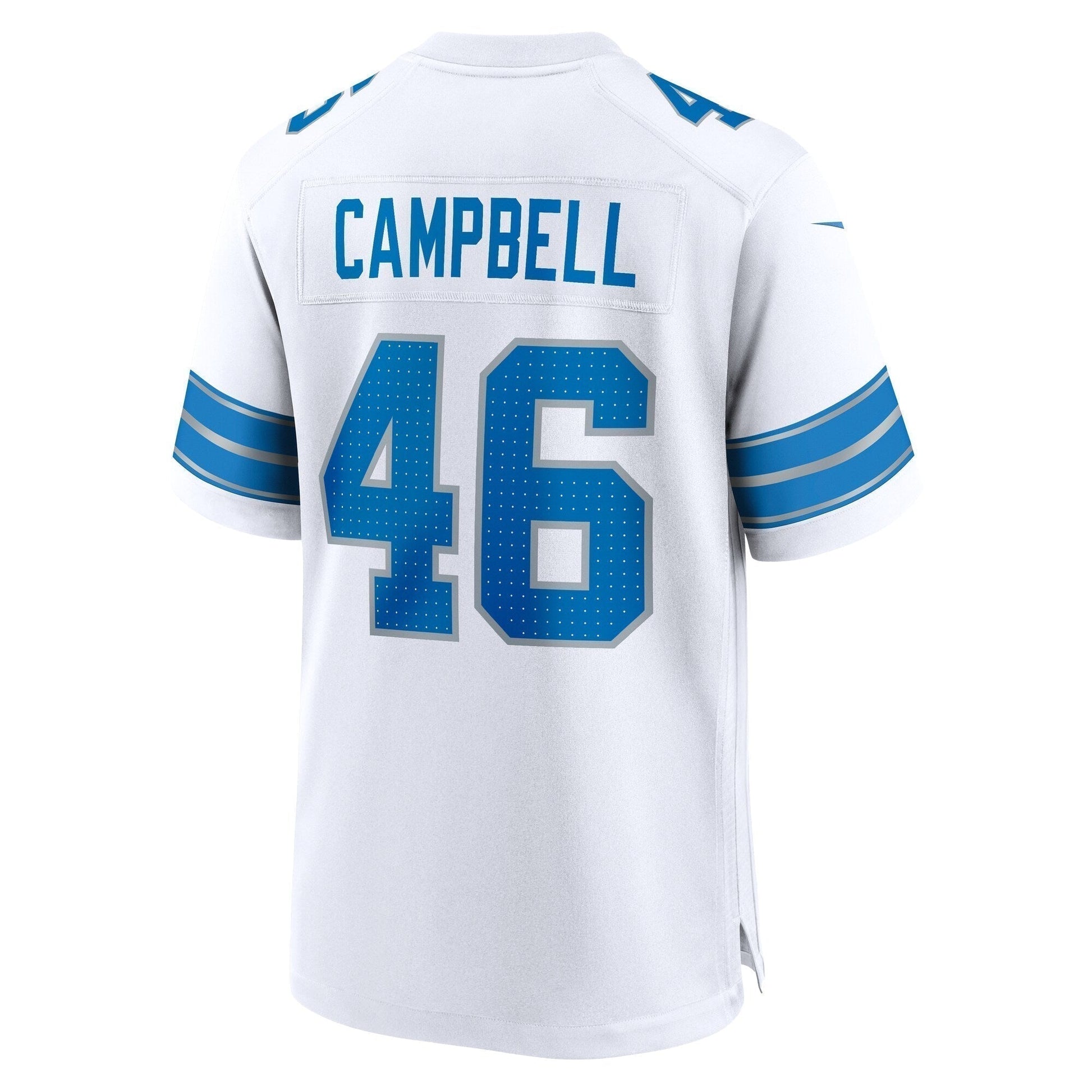 Jack Campbell Detroit Lions White Game Jersey - White football jersey product view 3